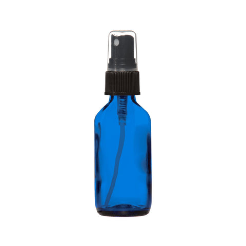 Image of Bottles & Jars 2 oz. Glass Bottle with Atomizer / Cobalt Blue