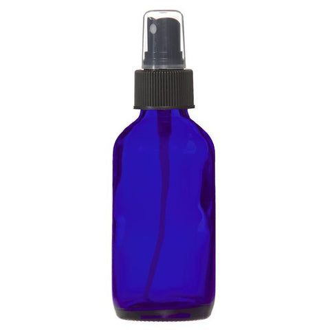 Image of Bottles & Jars 4 oz. Glass Bottle with Atomizer / Cobalt Blue
