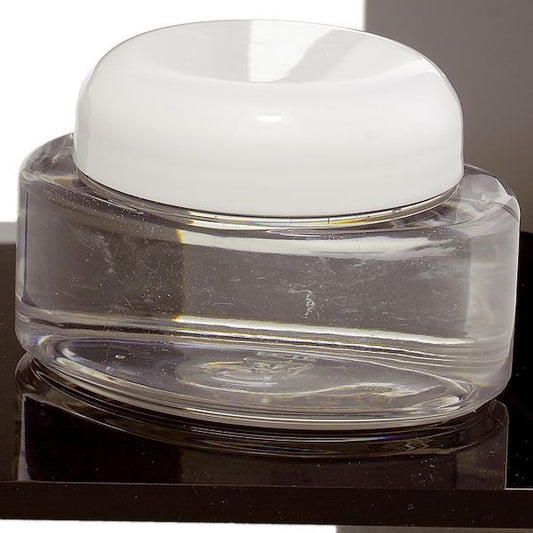 Bottles & Jars 4 oz. Clear Oval Jar with White Lid