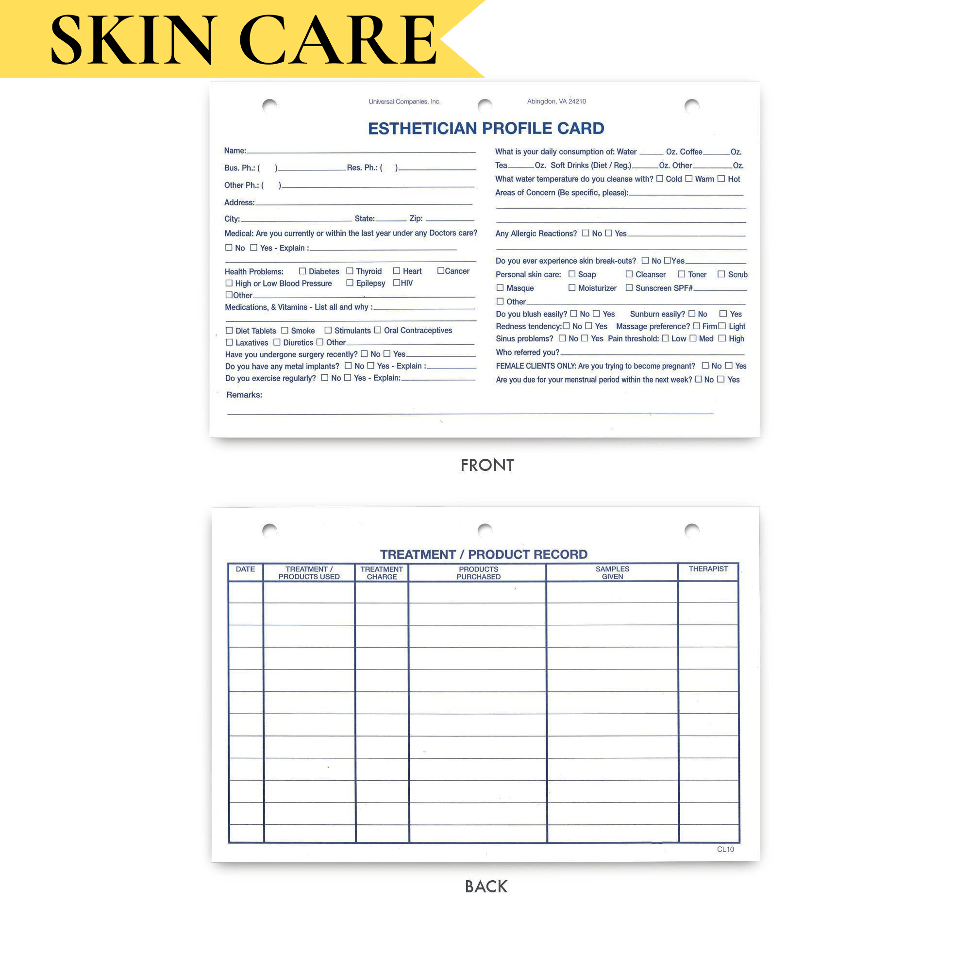 Intake Card Client Profile Intake Cards, 100 ct – Universal Companies