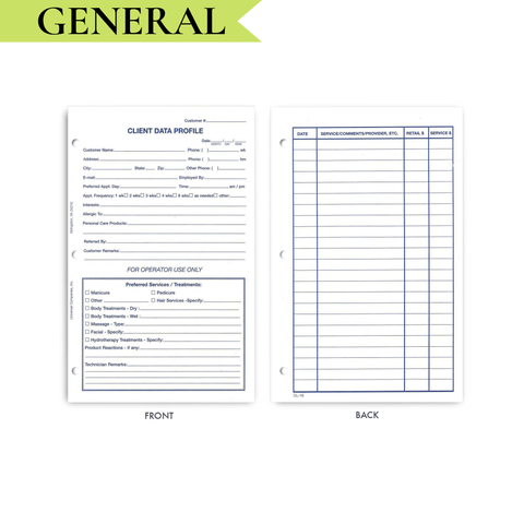 Image of Client Profile Intake Cards, 100 ct