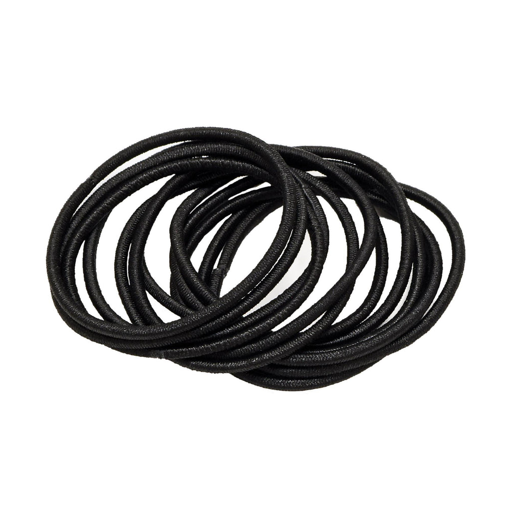 Elastic Hair Band, Black, 12ct