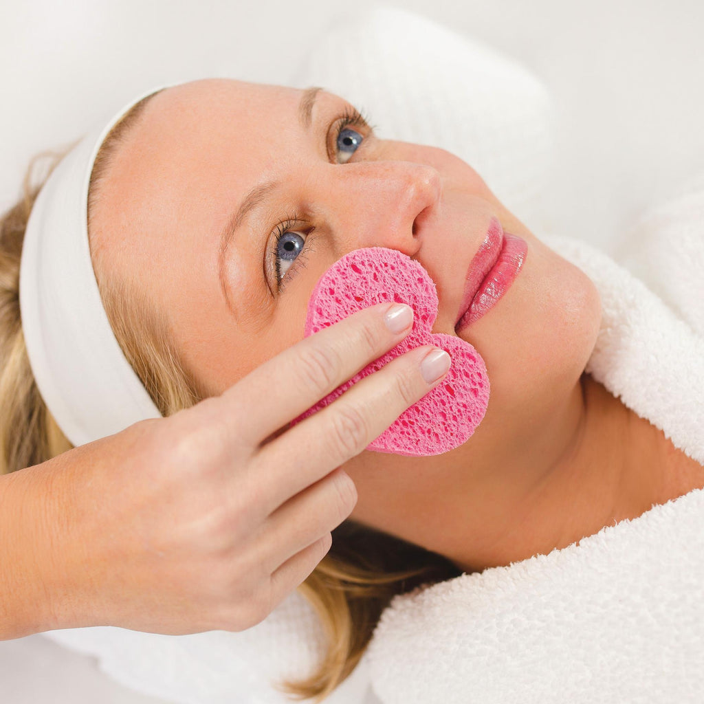 Intrinsics Pink Heart Compressed Cellulose Sponges for Facial Cleansing - 2.5 inch, 75 Count