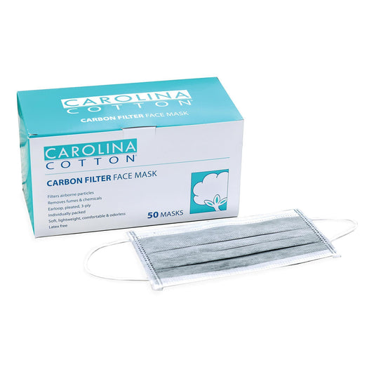 Cotton & Gauze Products Carolina Cotton Carbon Filter Face Mask 50 piece