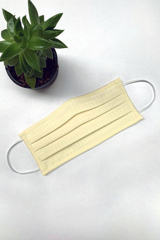 Image of Face Masks & Eyewear S/M / Cream Solid Pleated Wellness Face Mask by Fashionizer Spa Uniforms