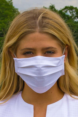 Image of Face Masks & Eyewear S/M / White Solid Pleated Wellness Face Mask by Fashionizer Spa Uniforms