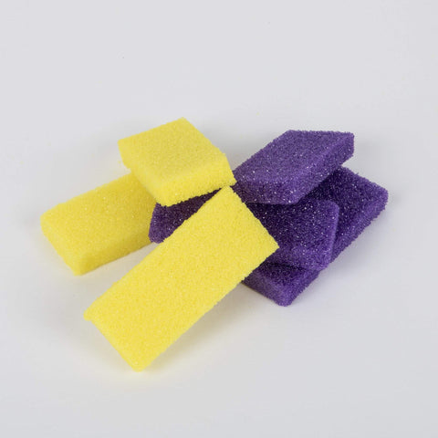 Image of Files, Buffers, Brushes & Pumi Mini Pumice Pads, Extra Coarse, Purple and Yellow, 40 pack