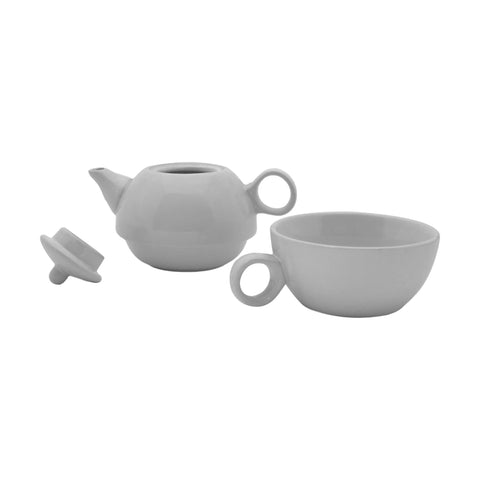 Image of White Lion Ceramic Teapot & Tea Cup Set