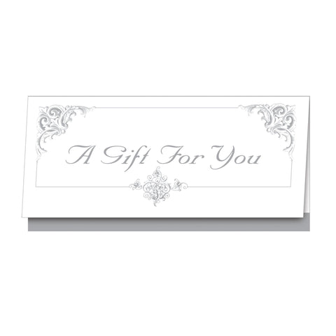 Image of Gift Certificate Cards Silver Ornate Design Gift Certificate / Silver Ornate Design / 25pc