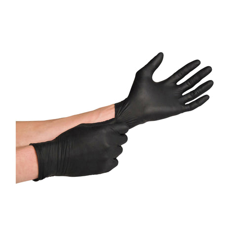 Image of Gloves & Finger Cots Large Sanek Black Nitrile Gloves