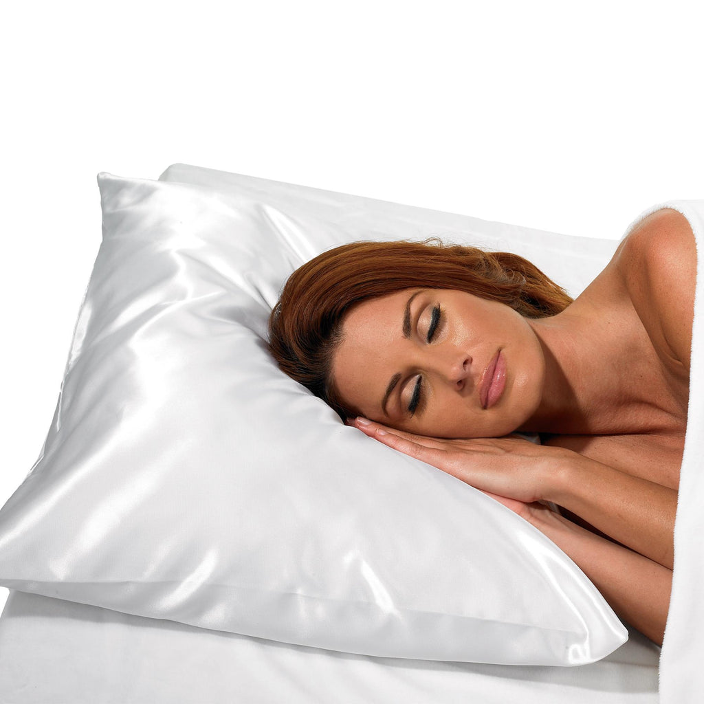 Headrest, Face Cradle & Pillow Betty Dain Satin Pillow Case / White