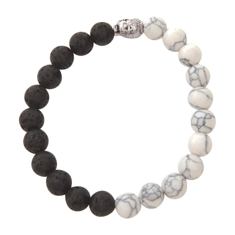 Image of Jewelry Black & White Marble Lava Bracelet
