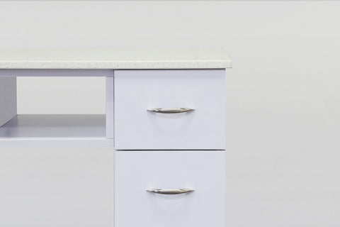 Image of J&A White Granite Manicure Table Single White