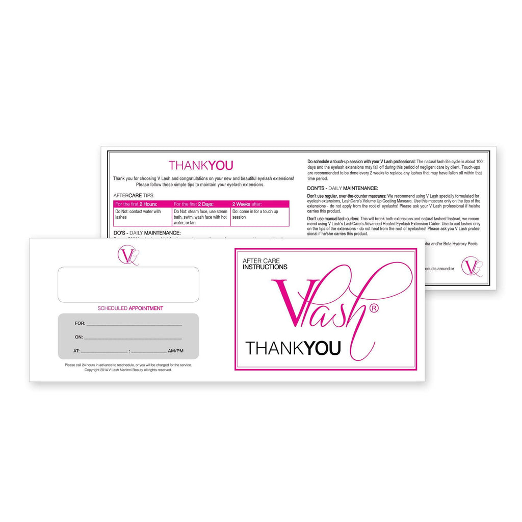 VLash After Care / Thank You Cards, 50 pc