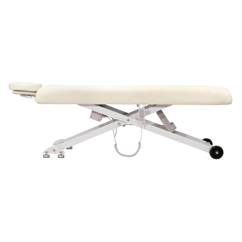 Image of Massage Tables ComfortSoul Siena Electric Lift Massage Table / Ivory Upholstery/White Base ComfortSoul Siena Electric Lift Massage Table