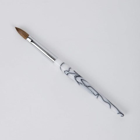 Image of Nail Brushes & Cuticle Pushers Kolinsky Acrylic White Brush  #8