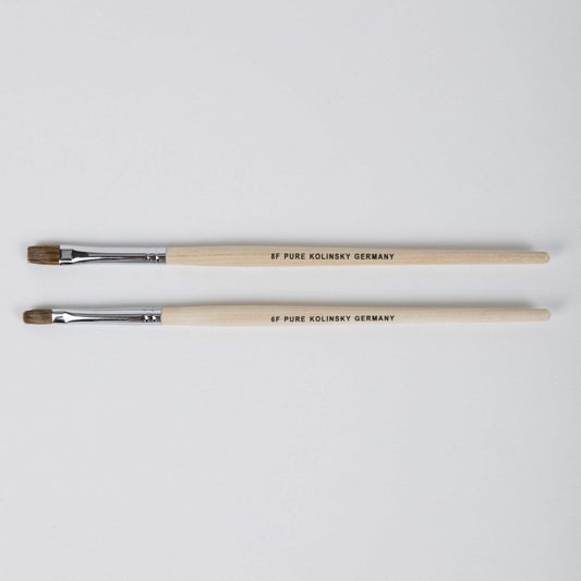 Nail Brushes & Cuticle Pushers Spade Kolinsky Gel Brush , #6 F and #8 F