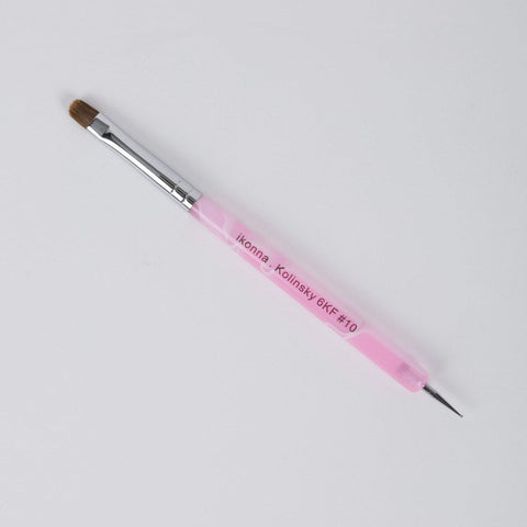 Image of Nail Brushes & Cuticle Pushers Pink #10 French Gel Detail Brushes with Dotting Tools