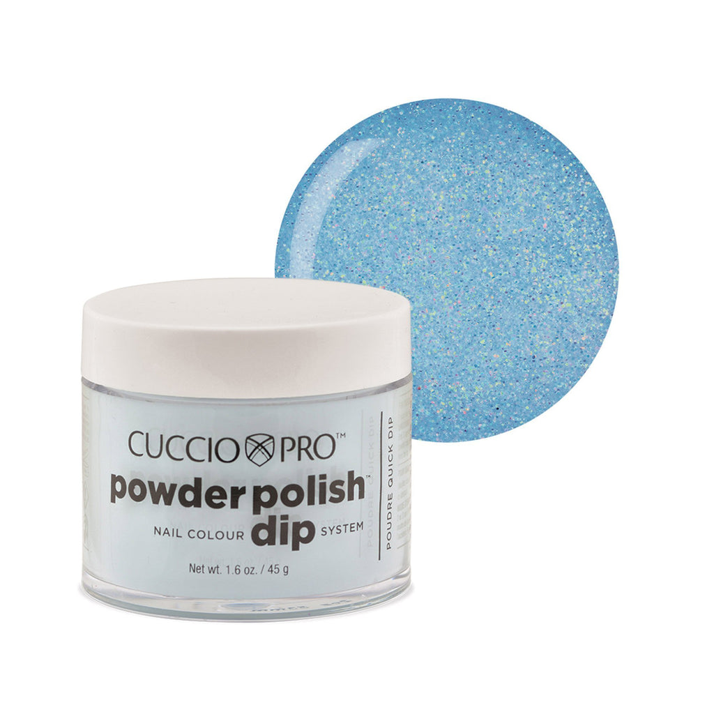 Powder Polish / Dip Polish Baby Blue Glitter Cuccio Pro Dipping Powder