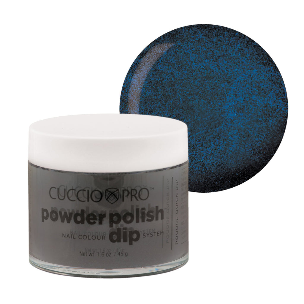 Powder Polish / Dip Polish Dark Blue wBlack Cuccio Pro Dipping Powder