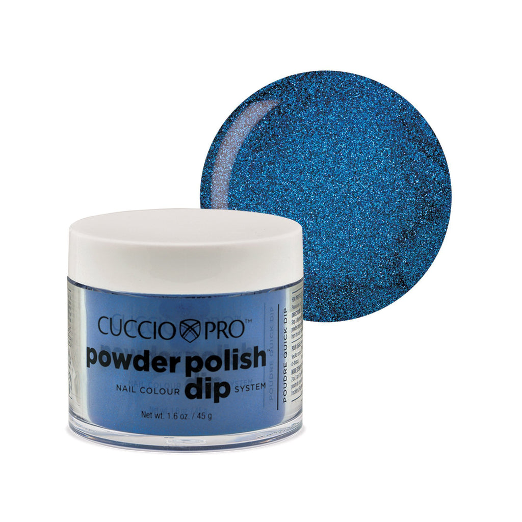 Powder Polish / Dip Polish Deep Blue wBlue Mica Cuccio Pro Dipping Powder