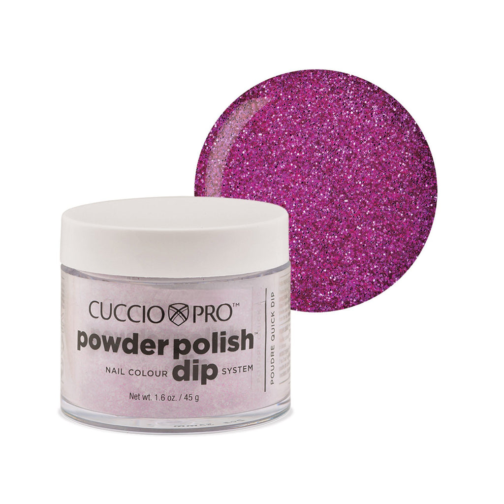 Powder Polish / Dip Polish Fuchsia Pink Glitter Cuccio Pro Dipping Powder