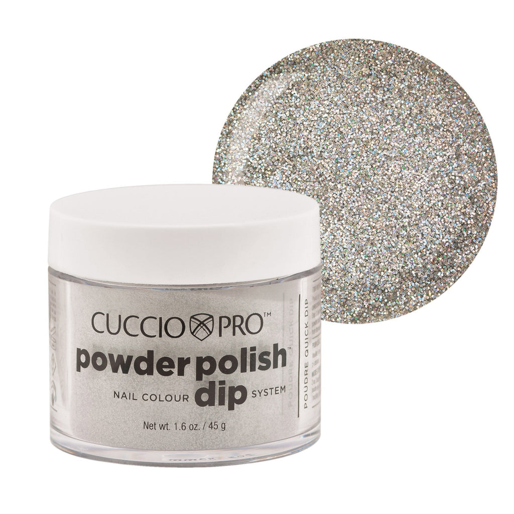 Powder Polish / Dip Polish Silver wRnbow Mica Cuccio Pro Dipping Powder