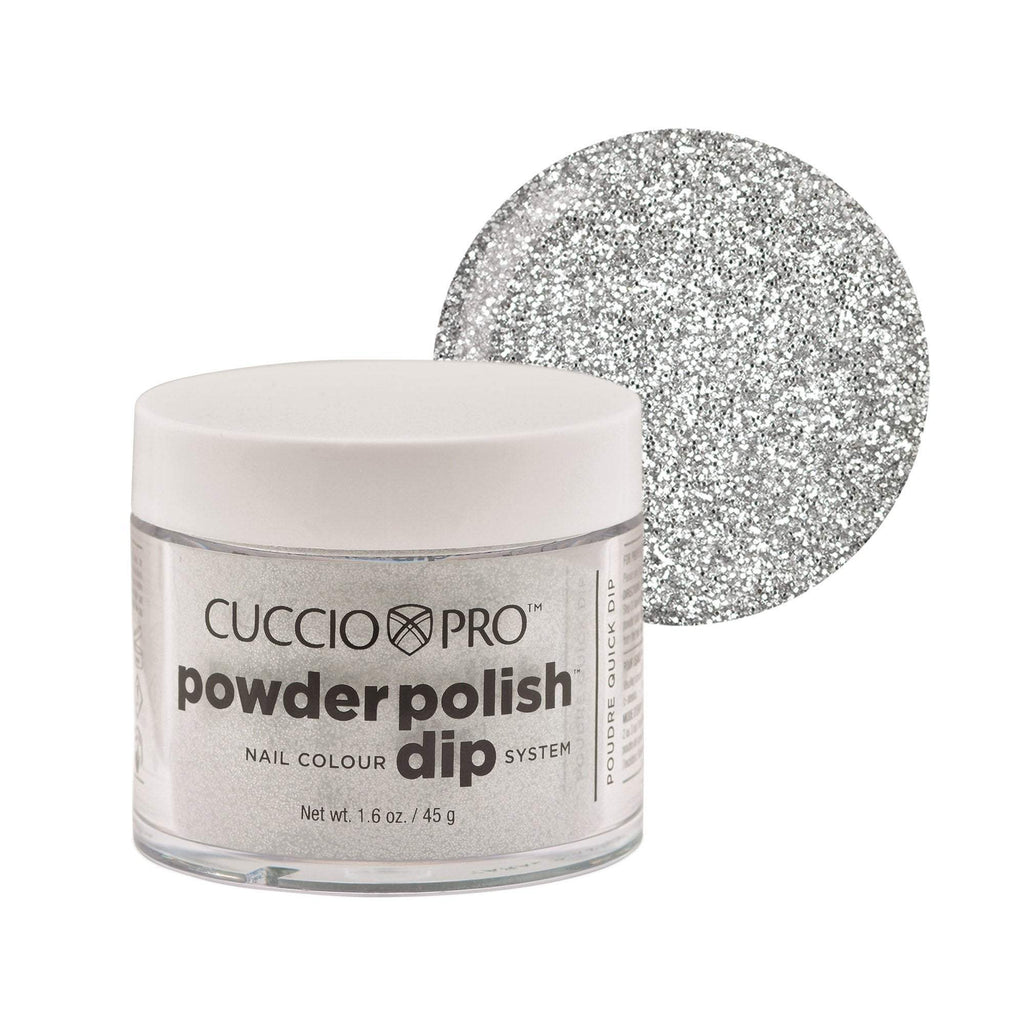 Powder Polish / Dip Polish Silver wSilver Glitter Cuccio Pro Dipping Powder