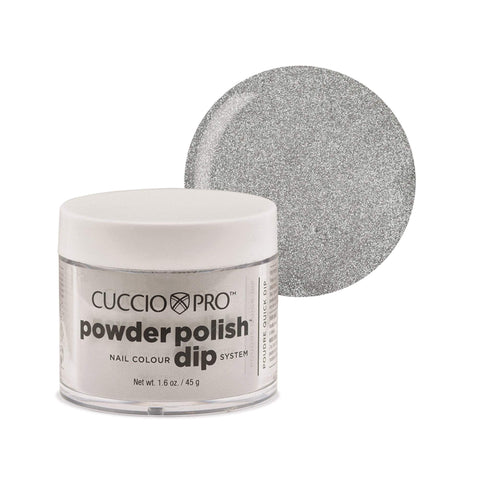 Image of Powder Polish / Dip Polish Silver wSilver Mica Cuccio Pro Dipping Powder
