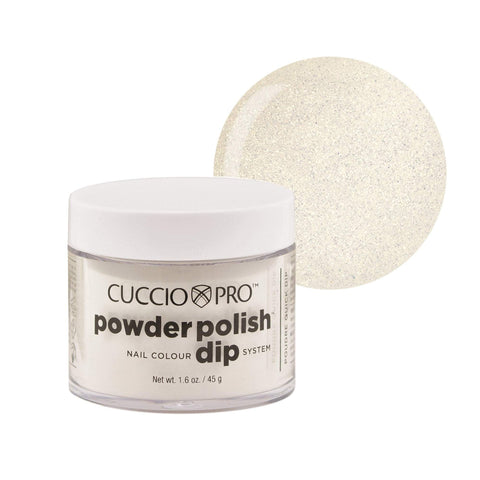 Image of Powder Polish / Dip Polish White wSilver Mica Cuccio Pro Dipping Powder