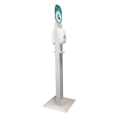 Image of Dual Sided Floor Stand for Automatic Hand Sanitizer, Quartz Beige