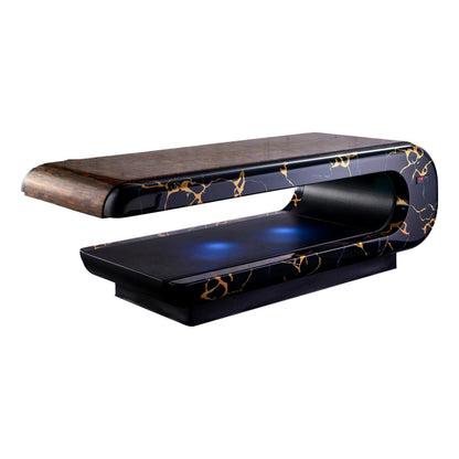 Square Infrared Heated Hamam Daybed, Empire Tiger's Eye Stone by Fabio Alemanno