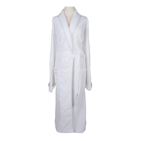 Image of Robes & Wrapes XXL Sposh Regal Robe White with Silver Braided Trim