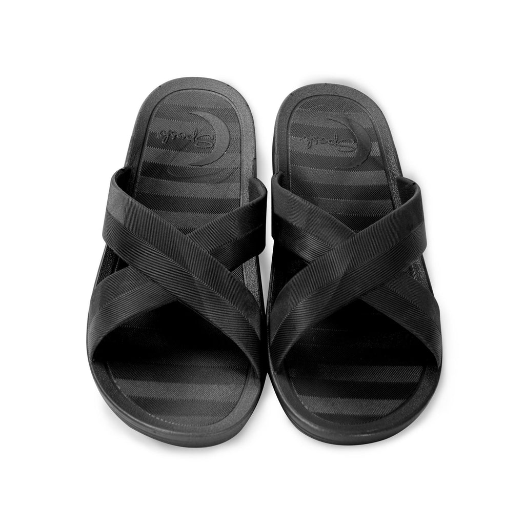 Sandals & Slippers Black / Large Sposh Cross Strap Sandal