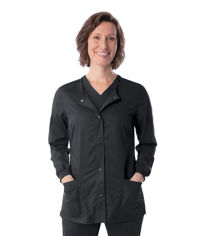 Image of Women's Crewneck Warm Up Jacket w/Knit Cuffs, XL to 5XL, by Landau