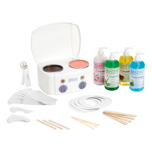 Sunless Tanning & Waxing Equip Satin Smooth Double Wax Warmer Kit