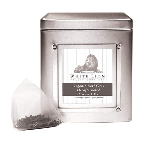 Image of Tea & Snacks 18 ct. White Lion Tea, Organic Earl Grey Decaf Green Canister