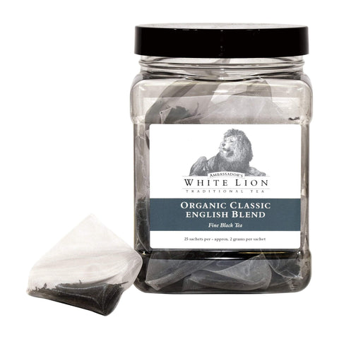 Image of Tea & Snacks White Lion Organic Classic English Black Tea Sachets / 25 Count