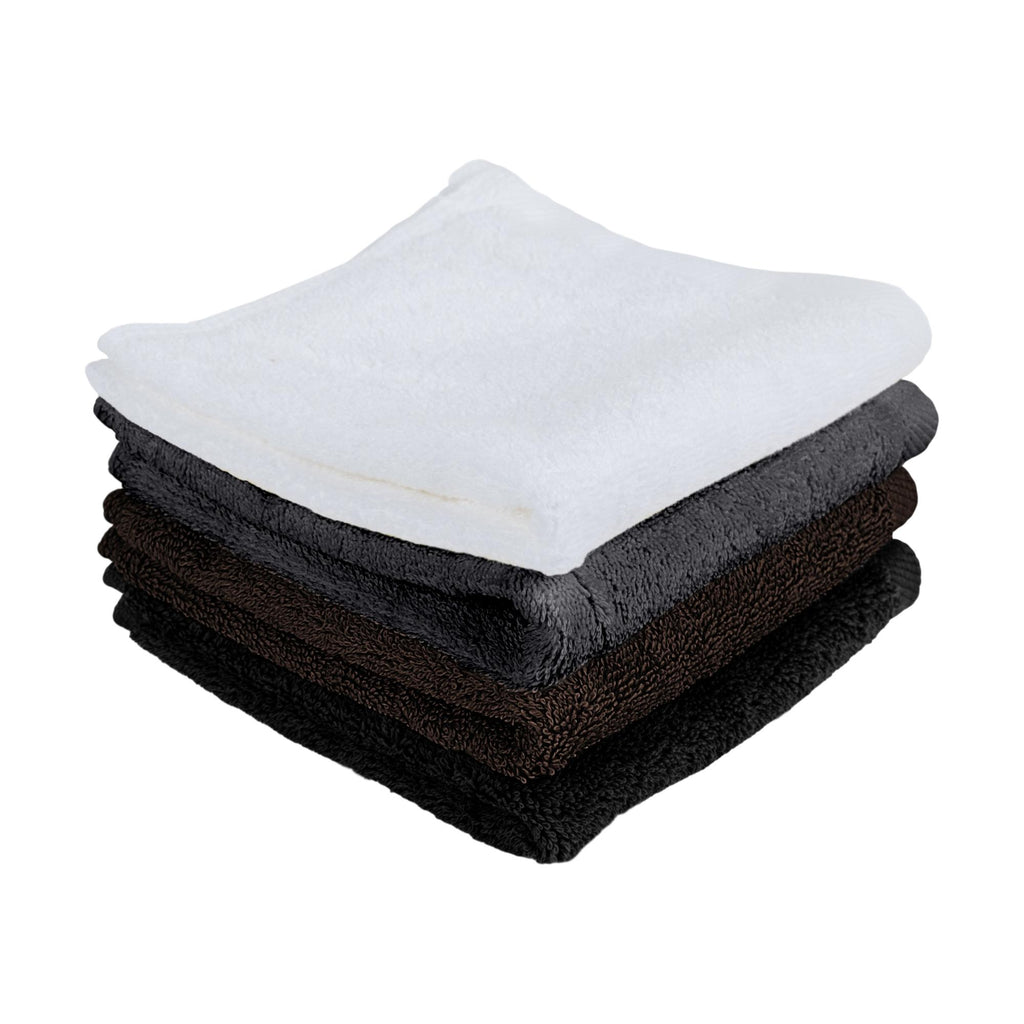 Terry WashCloth Towels, Black, Set of 12