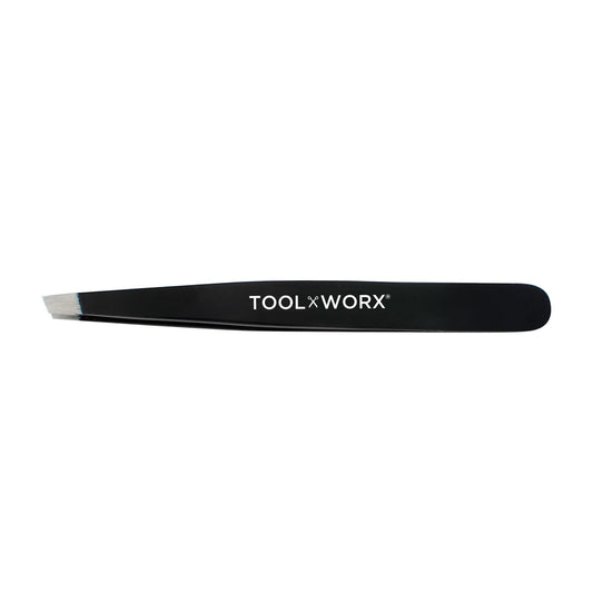 Tweezers Black Onyx ToolWorx Power Grip Slanted Tweezer